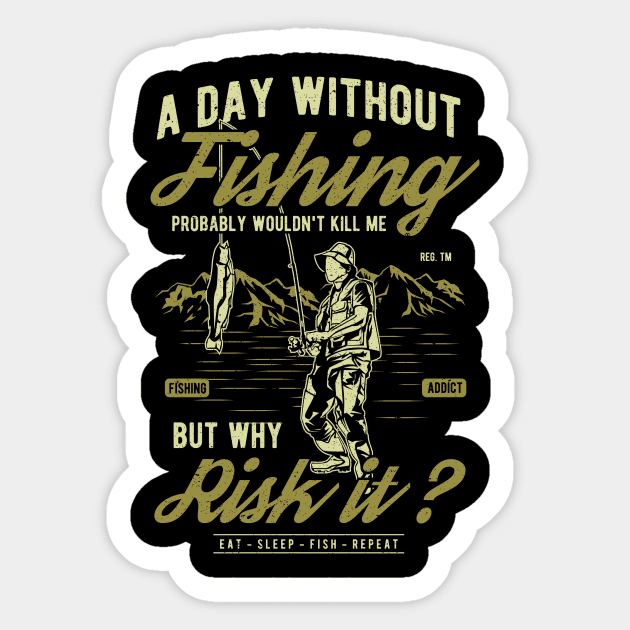 Fishing Funny Pun Sticker by MrWatanabe